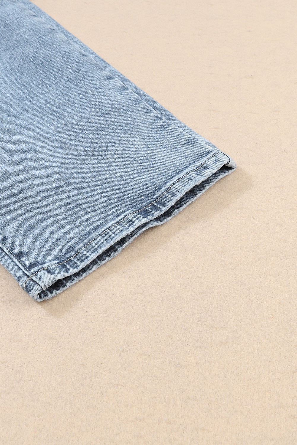 High Waist Frayed Hem Destructed Slim Jeans
