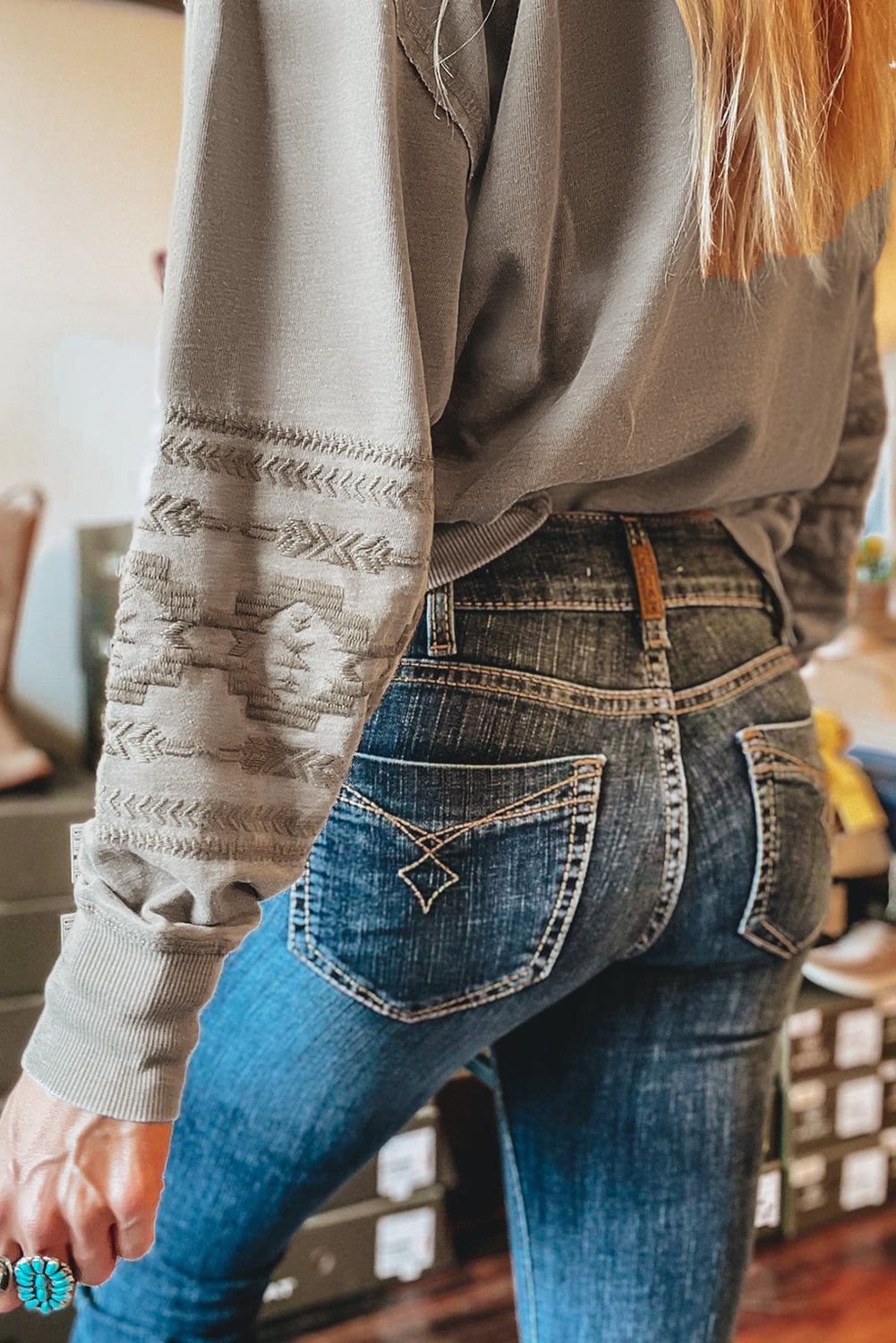 Aztec Sleeve Western Top RTS