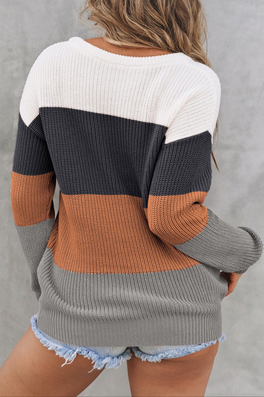 Chestnut Colorblock Sweater FB
