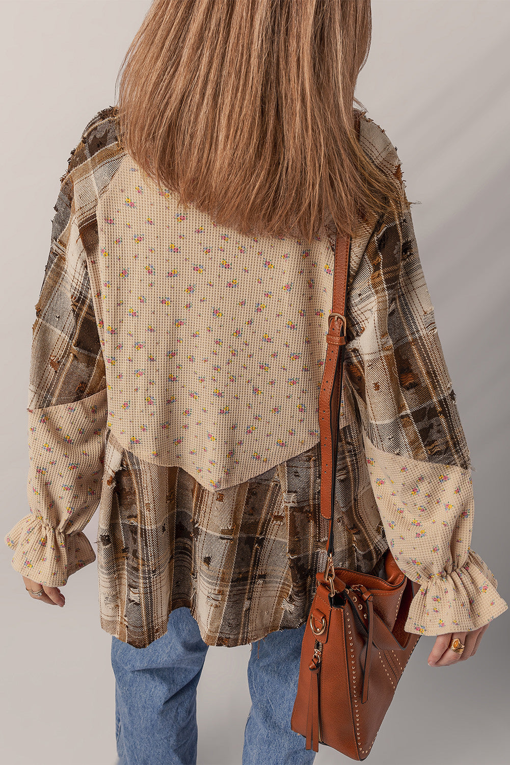 Oatmeal Boho Plaid Shacket LT