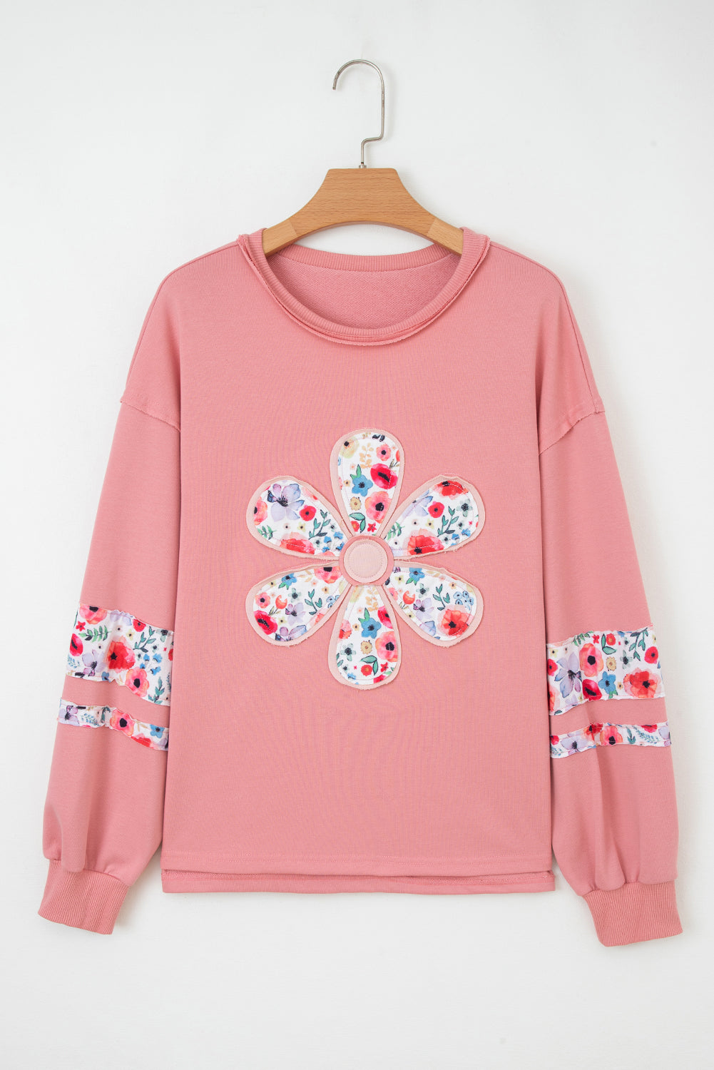 Peach Floral Applique Baggy Top RTS