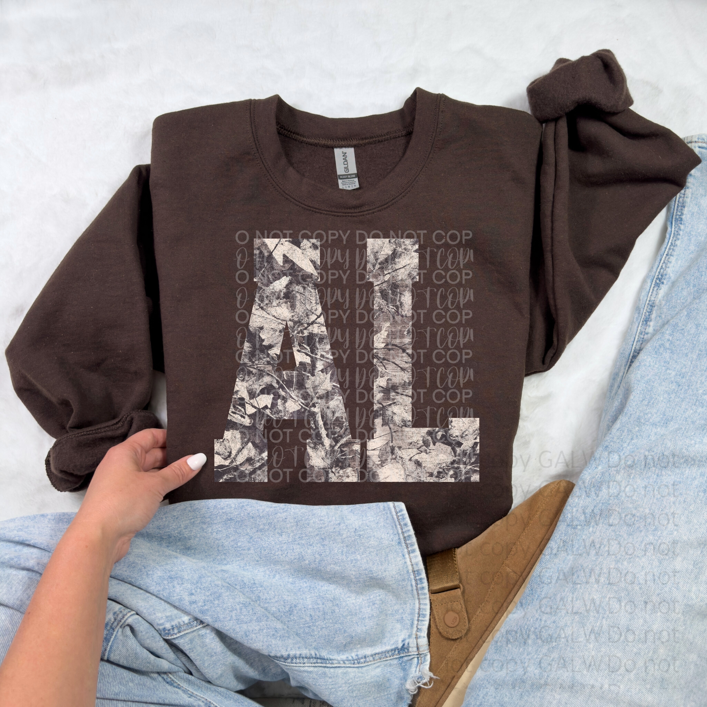Trendy camo AL tee or sweatshirt