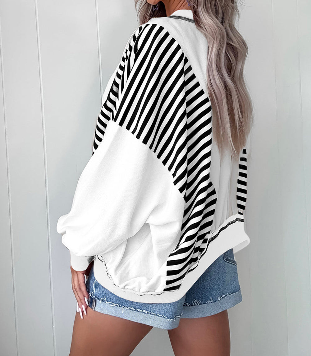 Stripe Oversized Sweatshirt FB