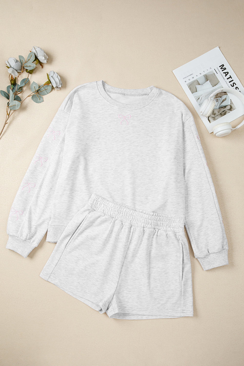 Bow Embroidered Set LT