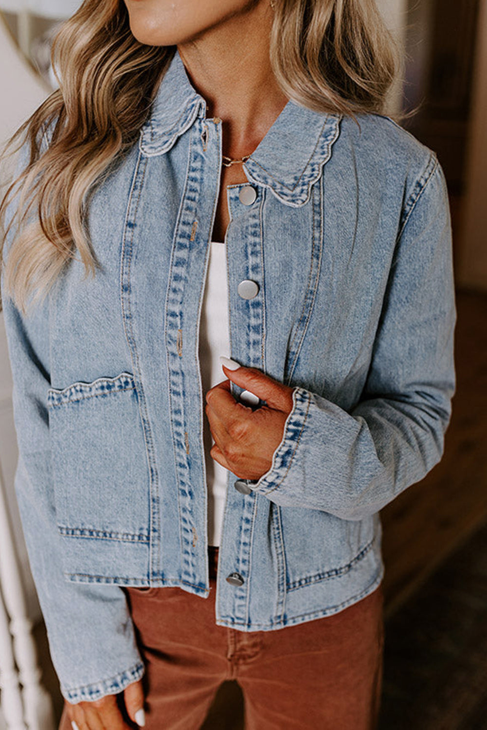 Scallop Pocket Denim Jacket FB
