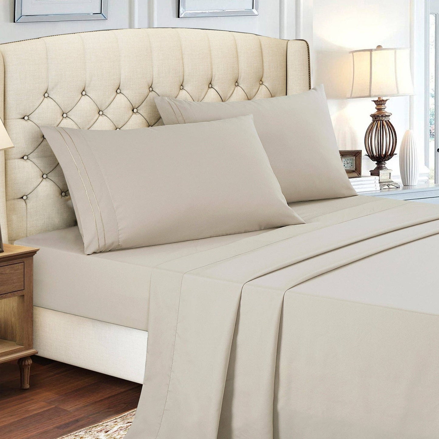 Soft Microfiber Deep Pocket Bed Sheets - 4 Piece Set