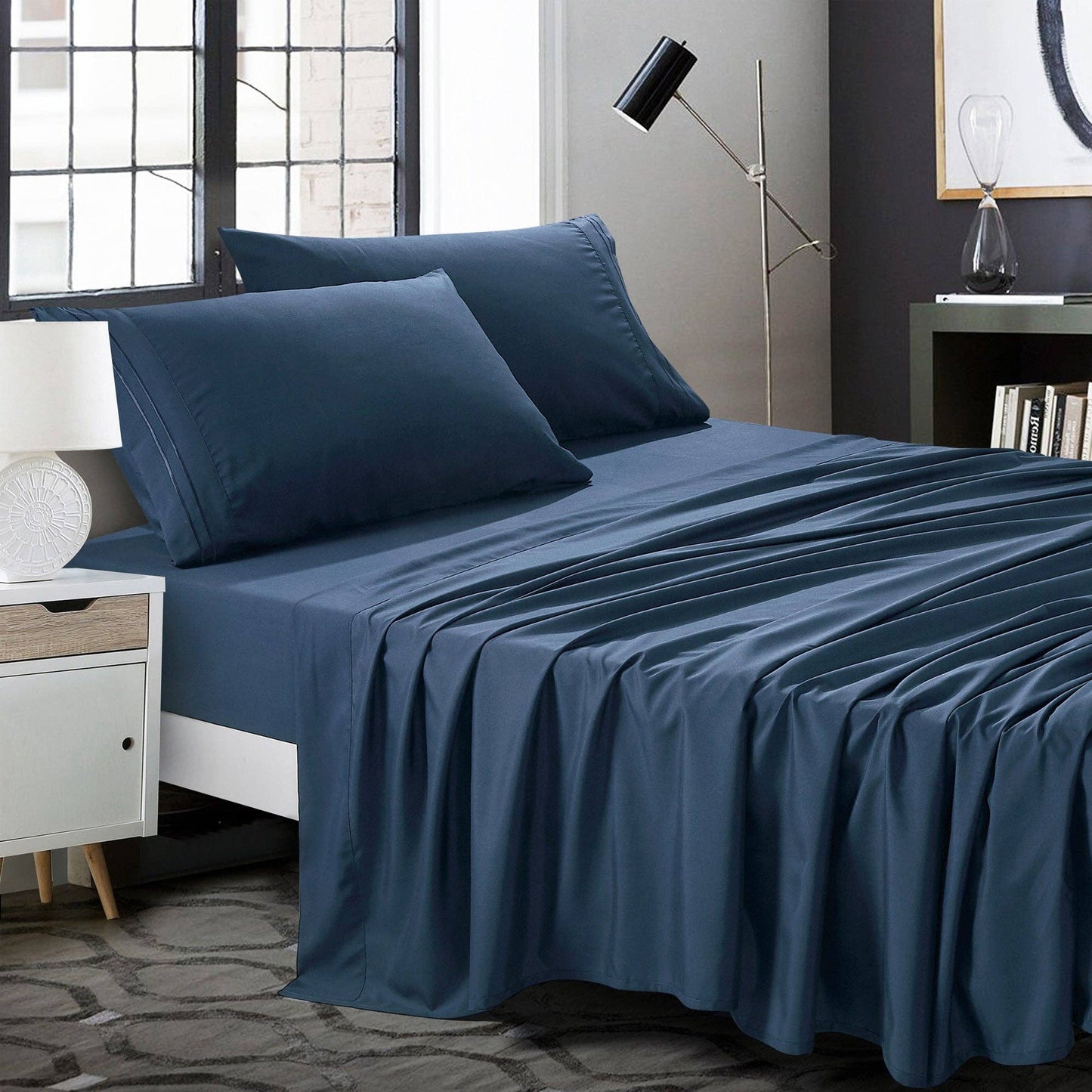 Soft Microfiber Deep Pocket Bed Sheets - 4 Piece Set