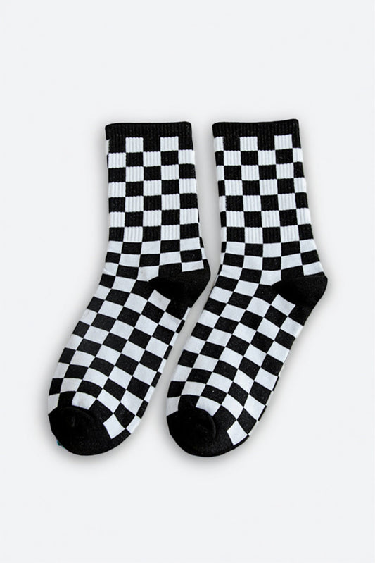 Checkerboard Crew Socks