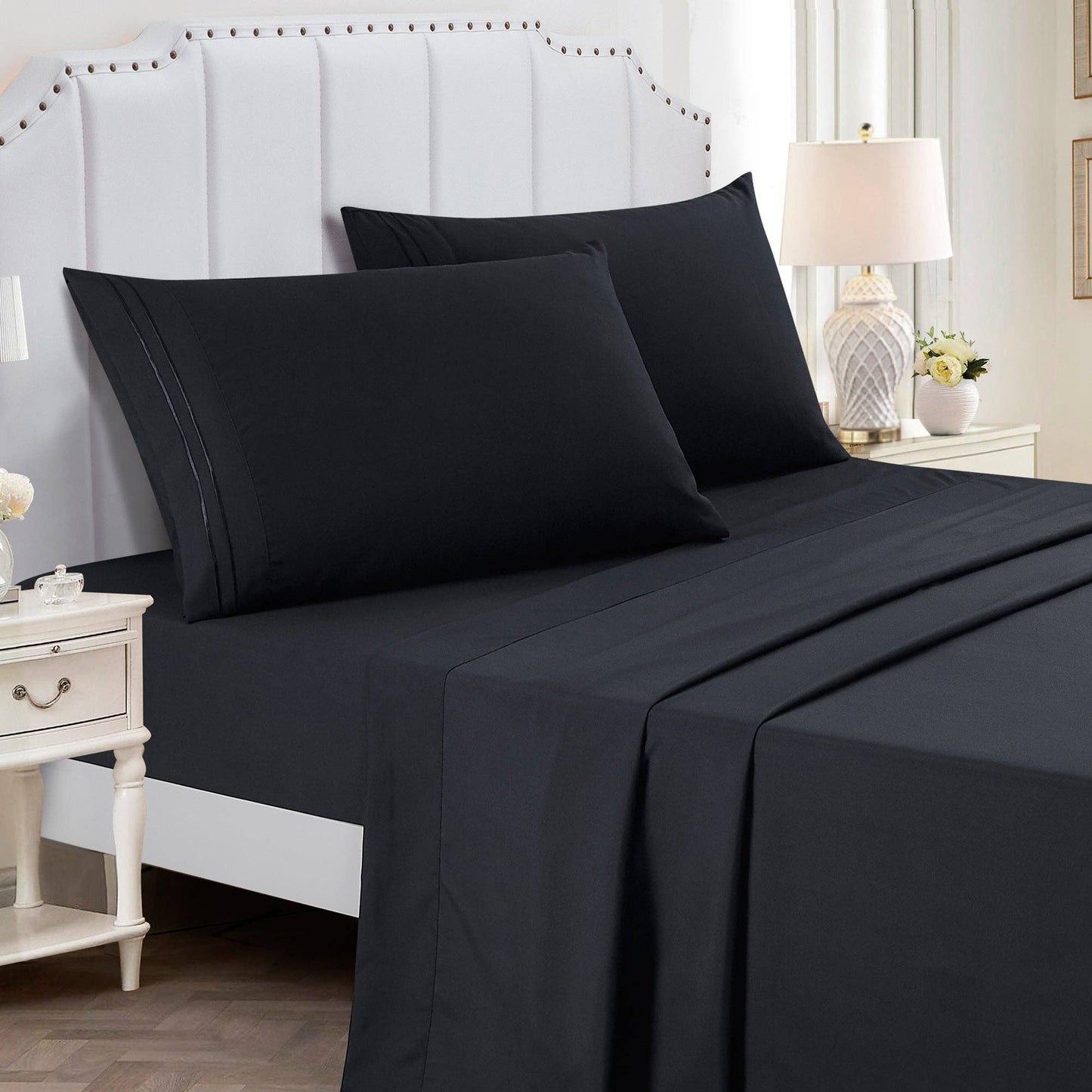 Soft Microfiber Deep Pocket Bed Sheets - 4 Piece Set