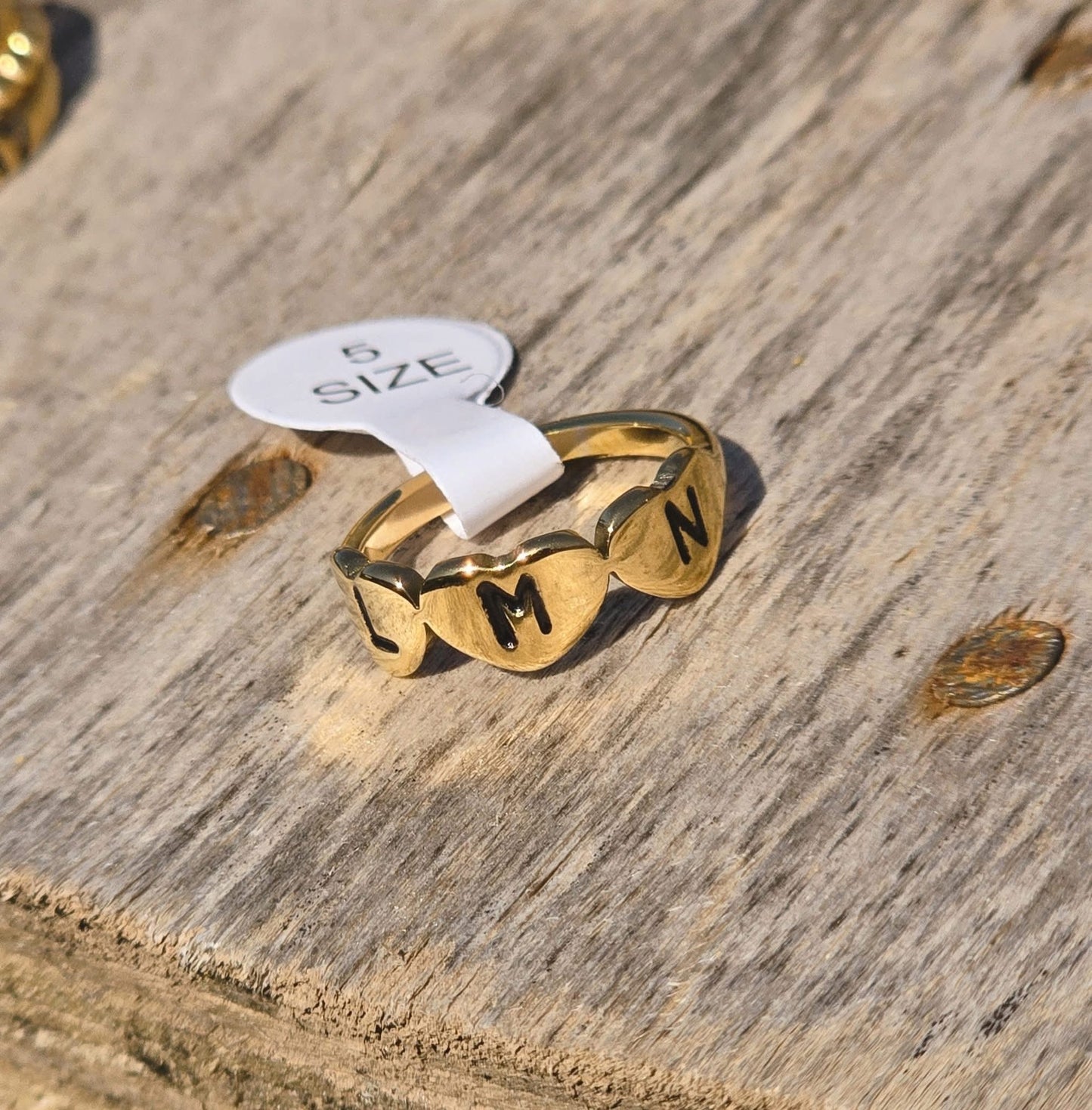 Heart Initial Rings 