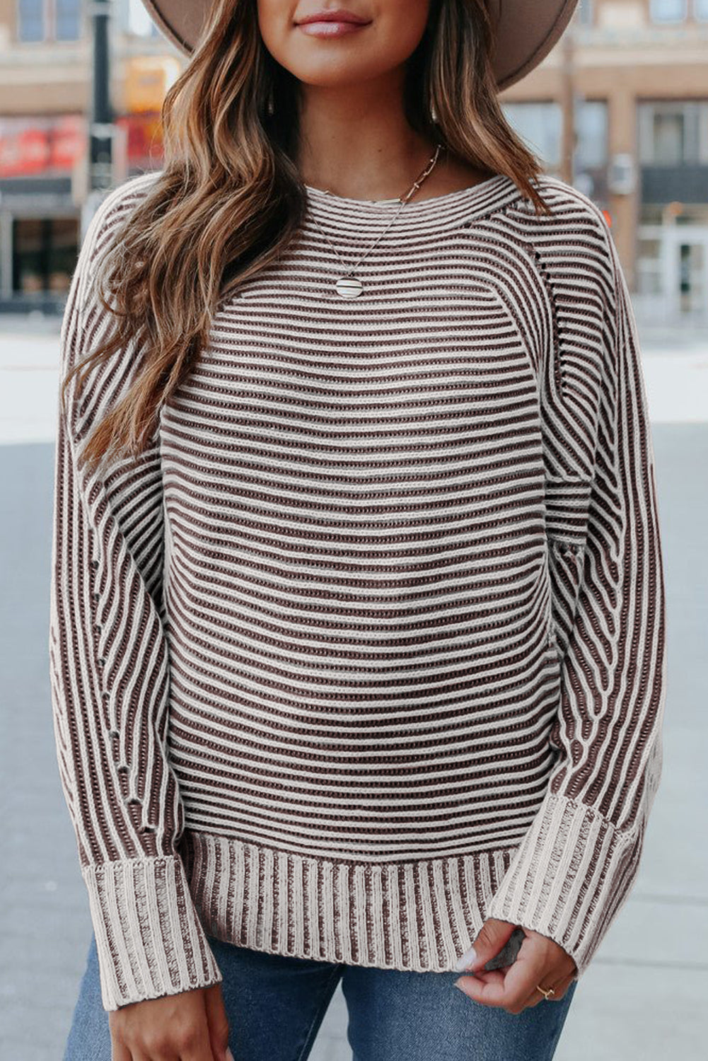 Striped Ribbed Knit Sweater *Multiple Colors* RTS