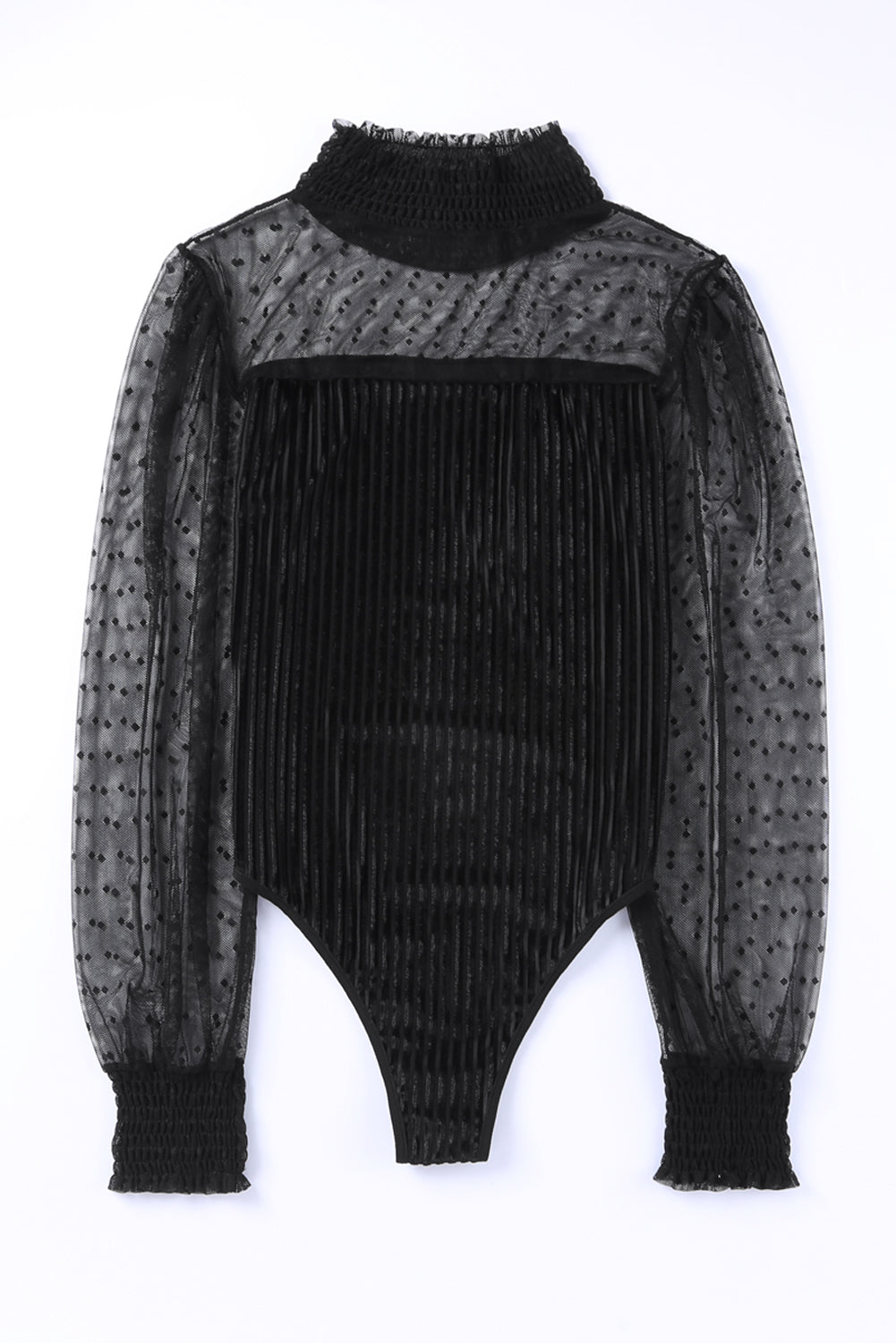Black Sheer Velvet Bodysuit  FB
