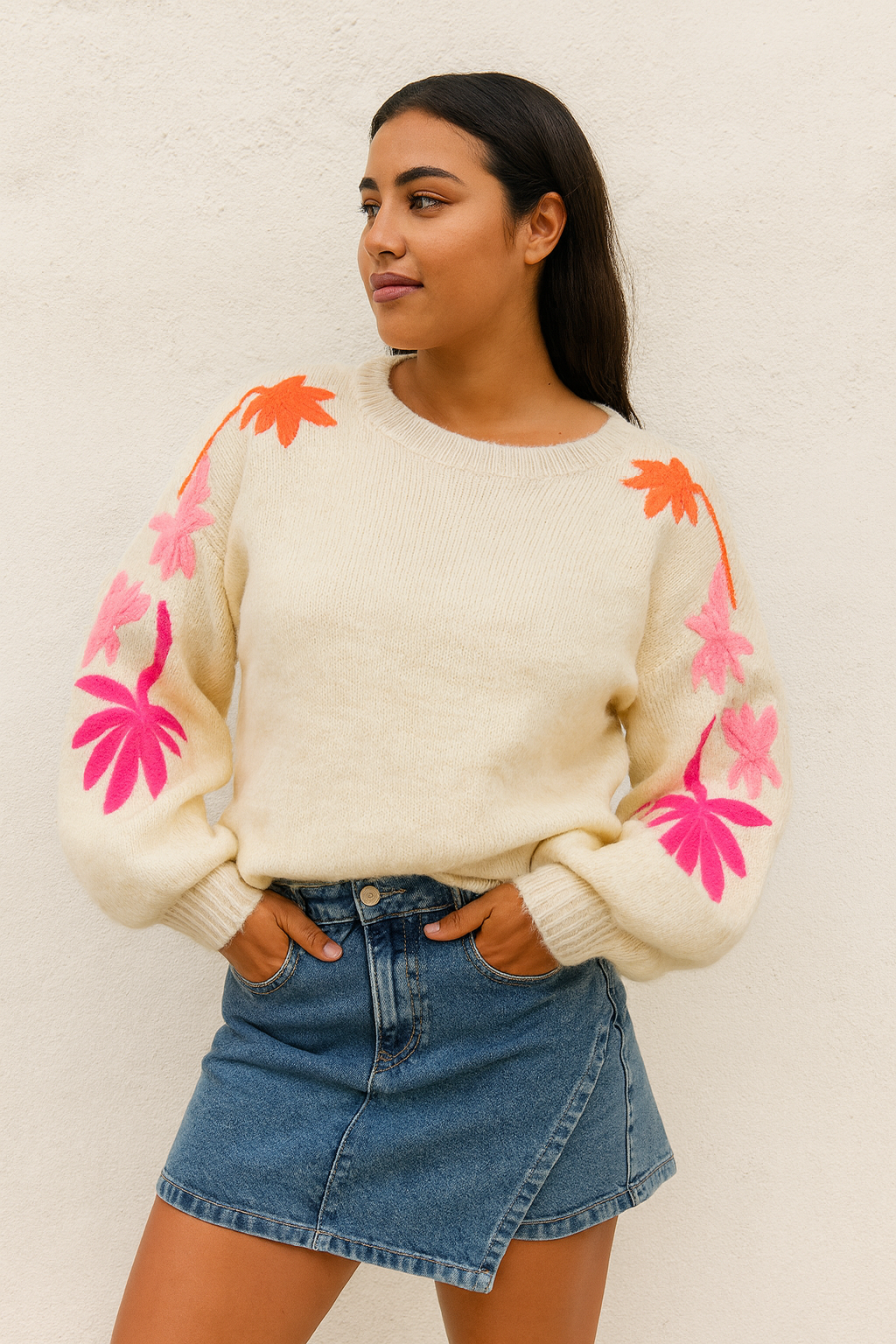 Embroidered Floral Sweater LT