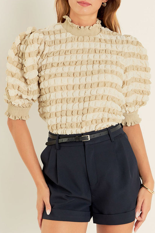Beige Textured Blouse FB