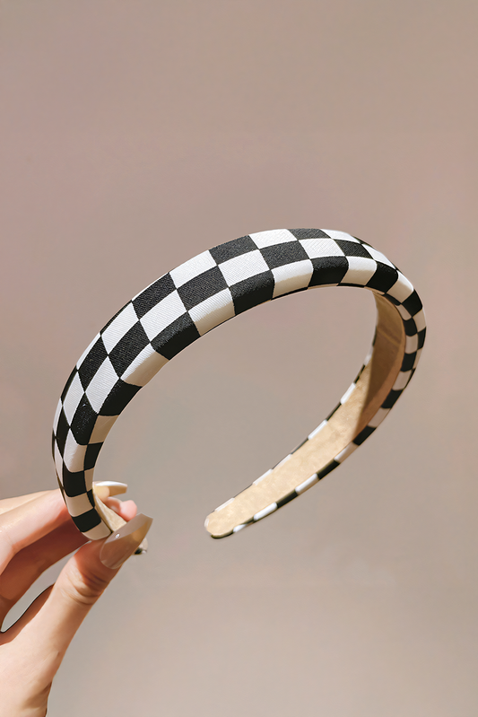 Black Checkered Headband FB