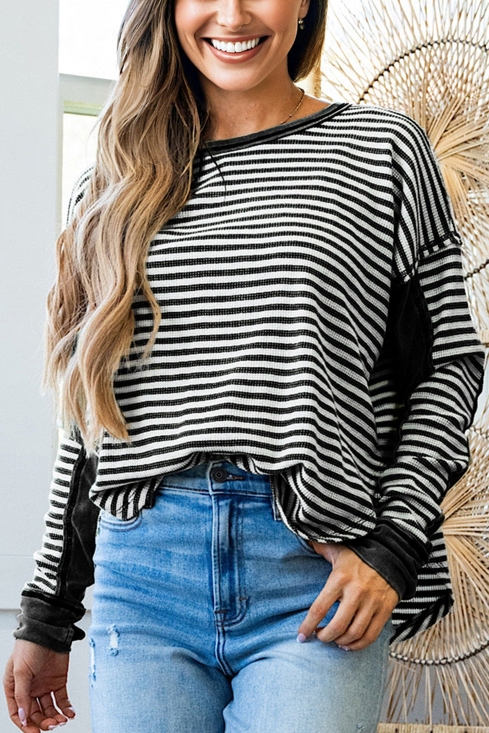 Stripe Thermal Knit Top FB