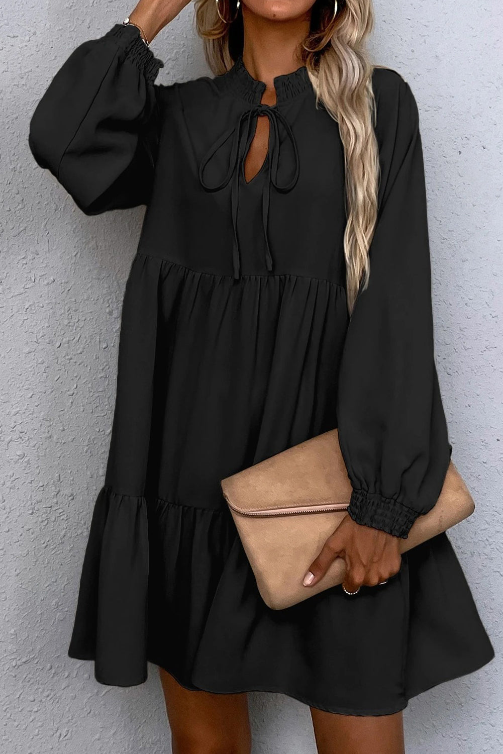 Black Tie Ruffle Dress September.