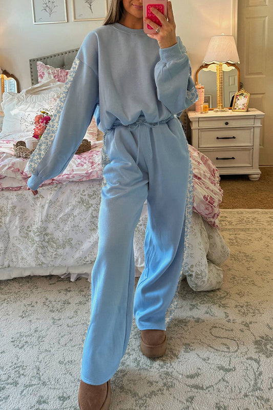 Blue Floral Patchwork Lounge Set LT