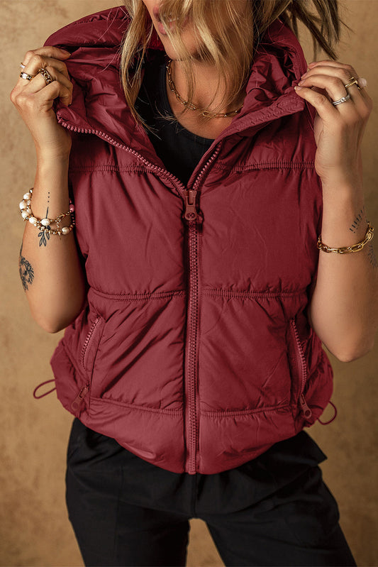 Burgundy Puffer Vest FB