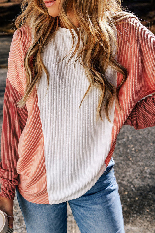 Chestnut Colorblock Corded Top FB