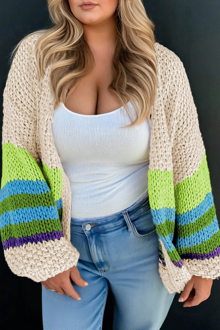 Colorblock Plus Size Cardigan FB
