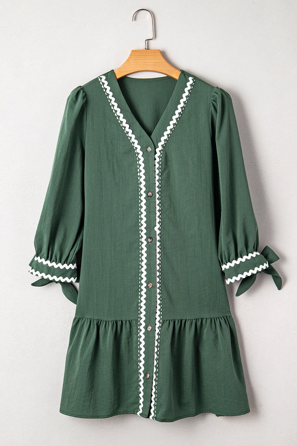 Contrast RicRac Trim Shift Dress RTS