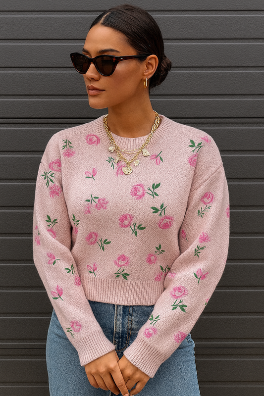 Floral Pink Sweater FB