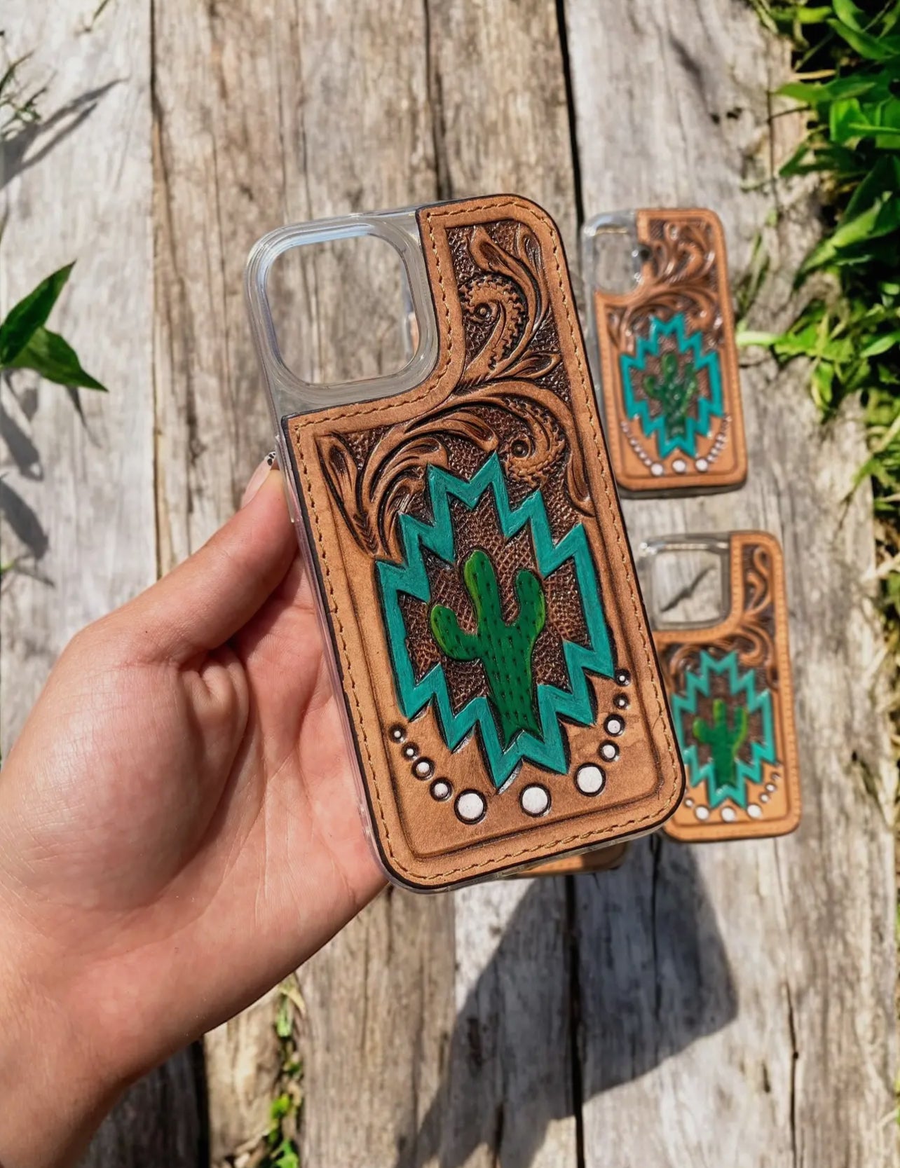 Cactus leather phone case
