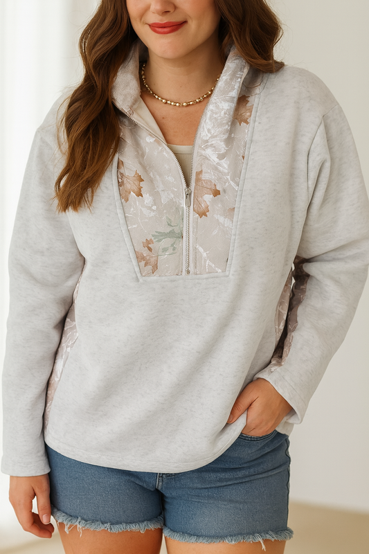 Gray Camo Plus Size Sweatshirt FB