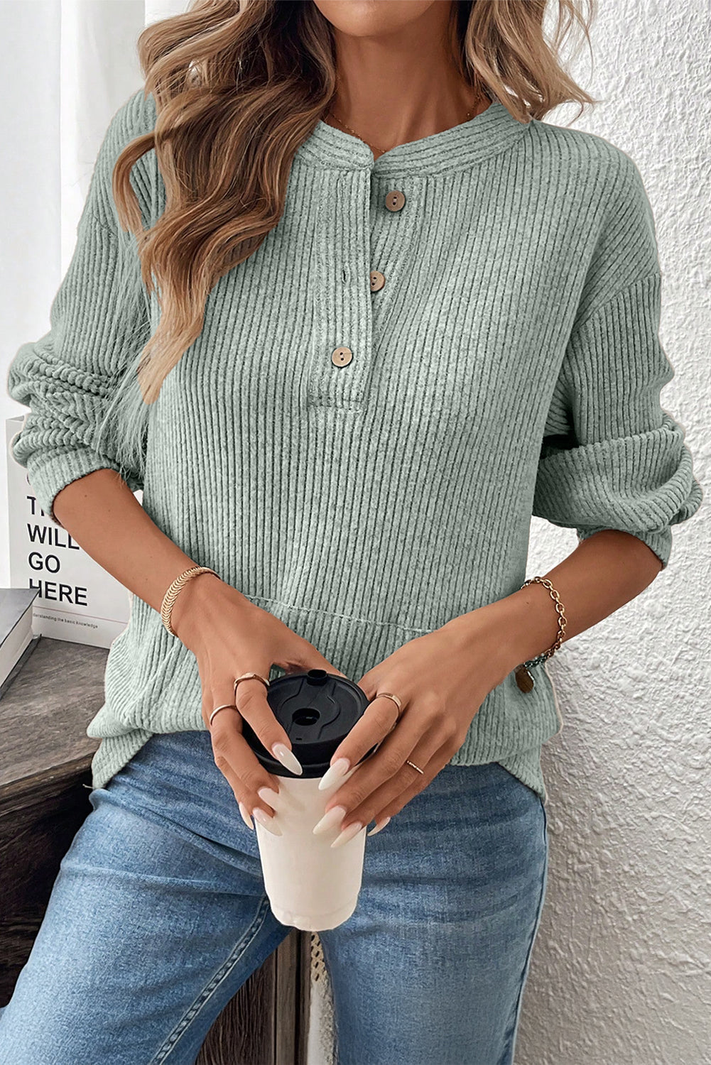Henley Knit Top LT
