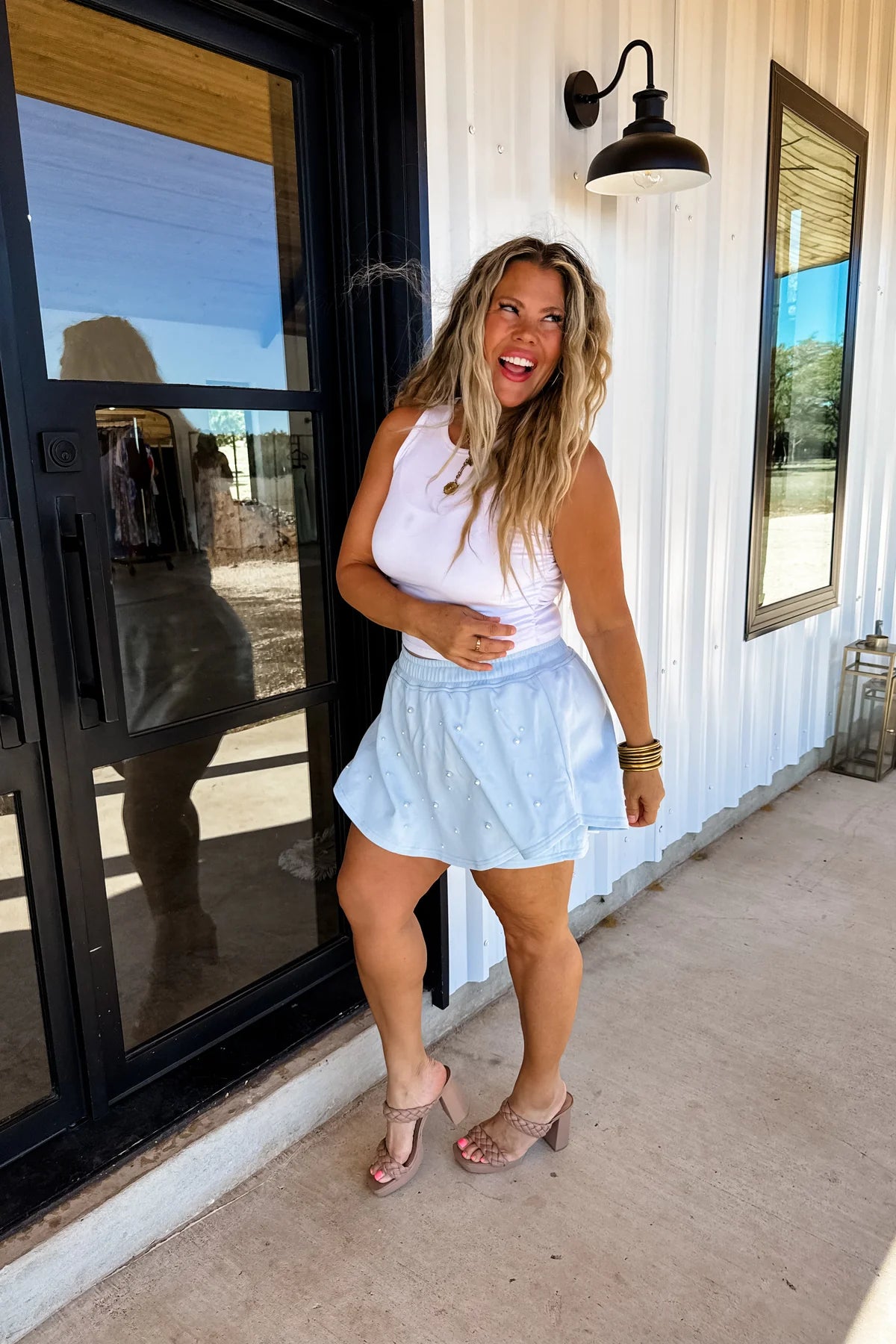 PRETTY IN PEARLS SKORT SS