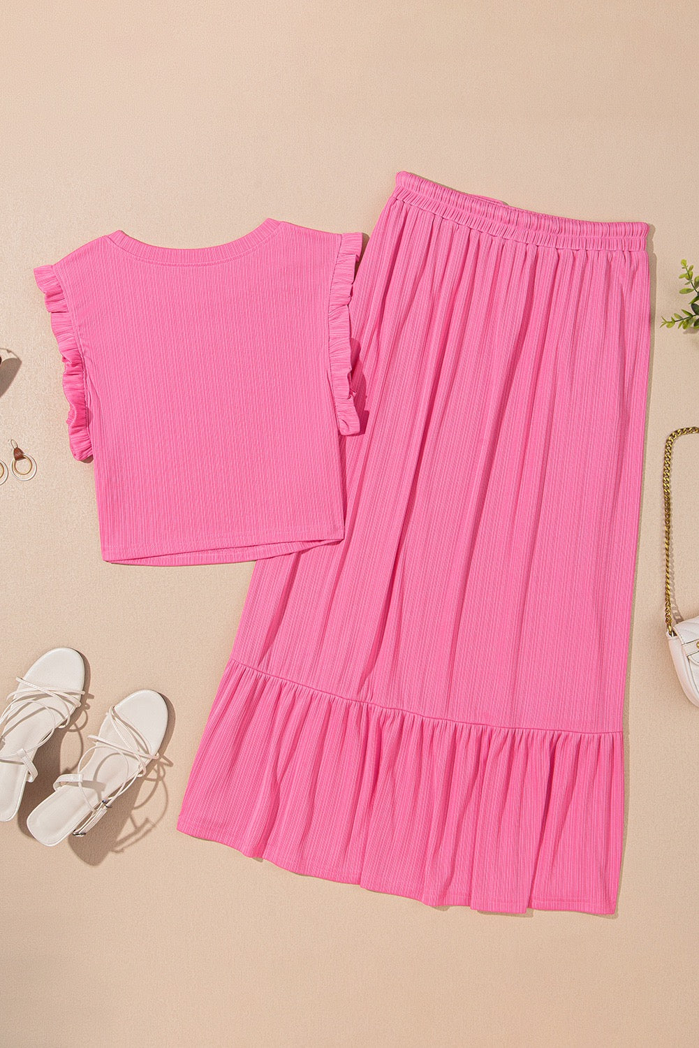 Pink Long Skirty Set LT