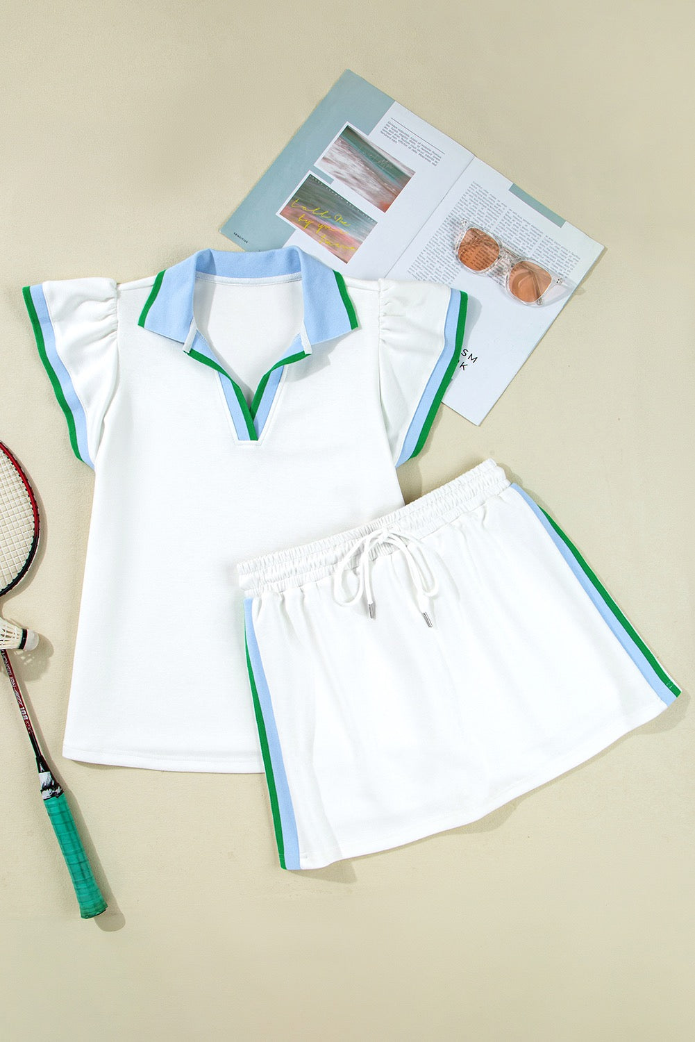 White Colorblock Skirty Set LT