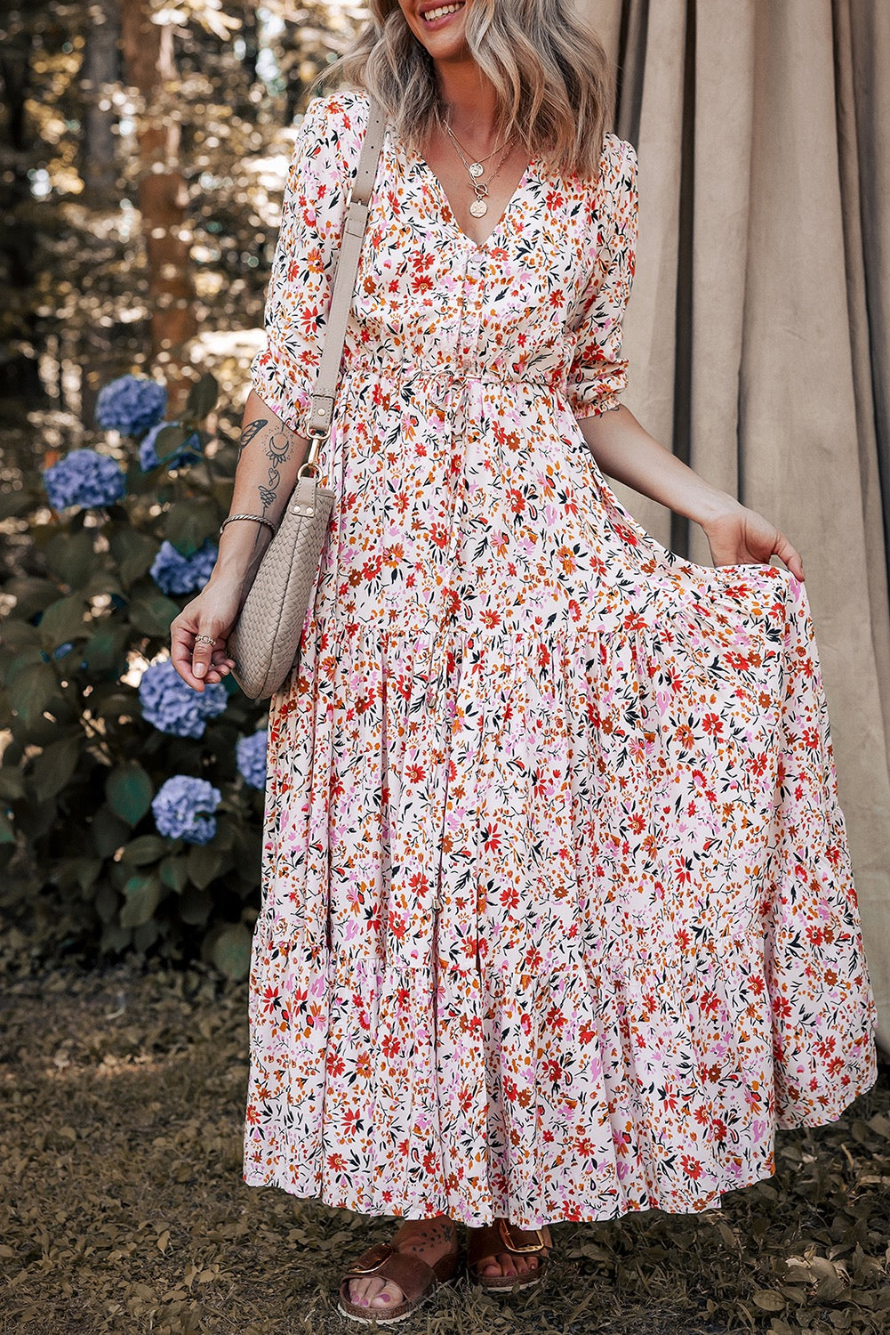 Red Floral Boho Maxi LT