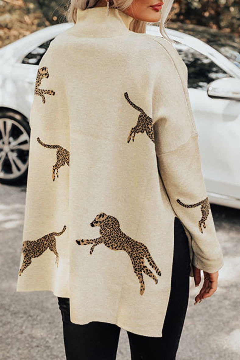 Cheetah High Neck Sweater FB