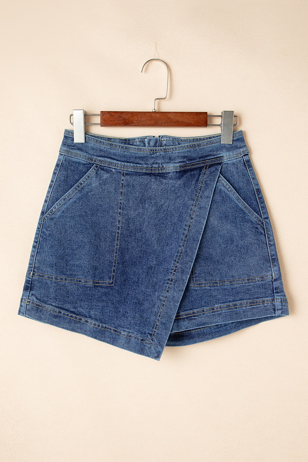 Faux Wrap Denim Skort FB