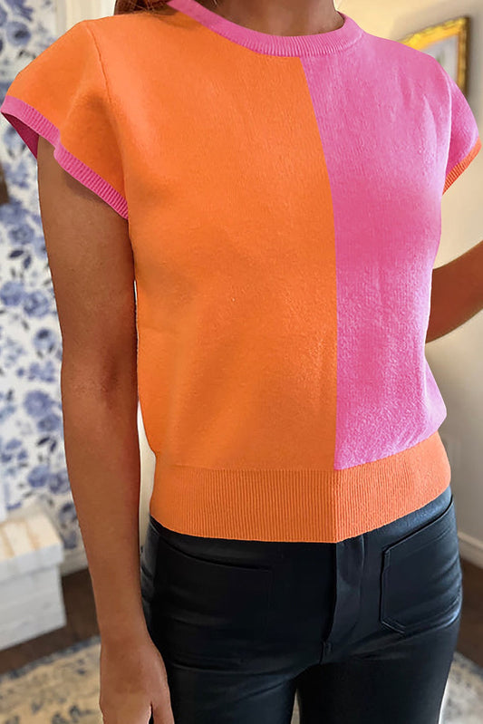 Two Toned Sweater Top LT