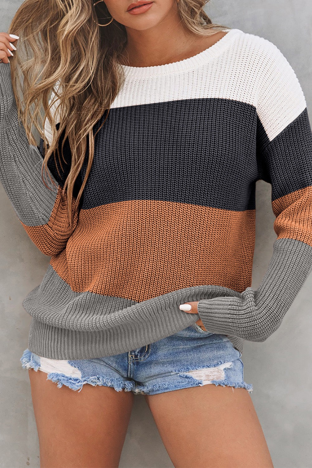 Chestnut Colorblock Sweater FB
