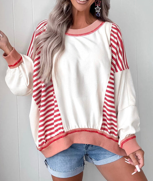 Stripe Oversized Sweatshirt FB
