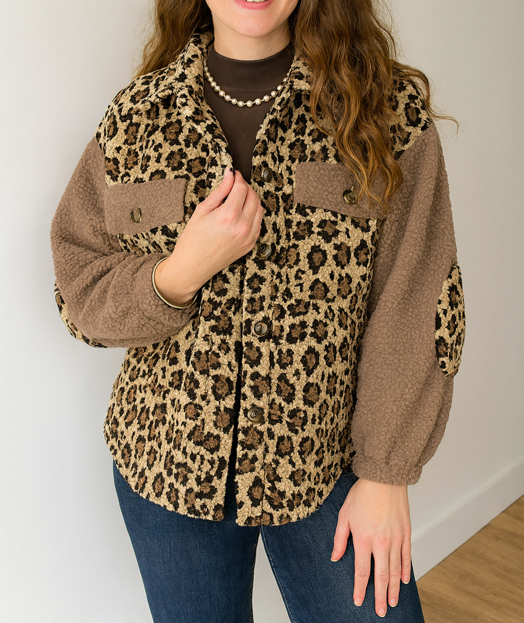 Sherpa Leopard Jacket FB