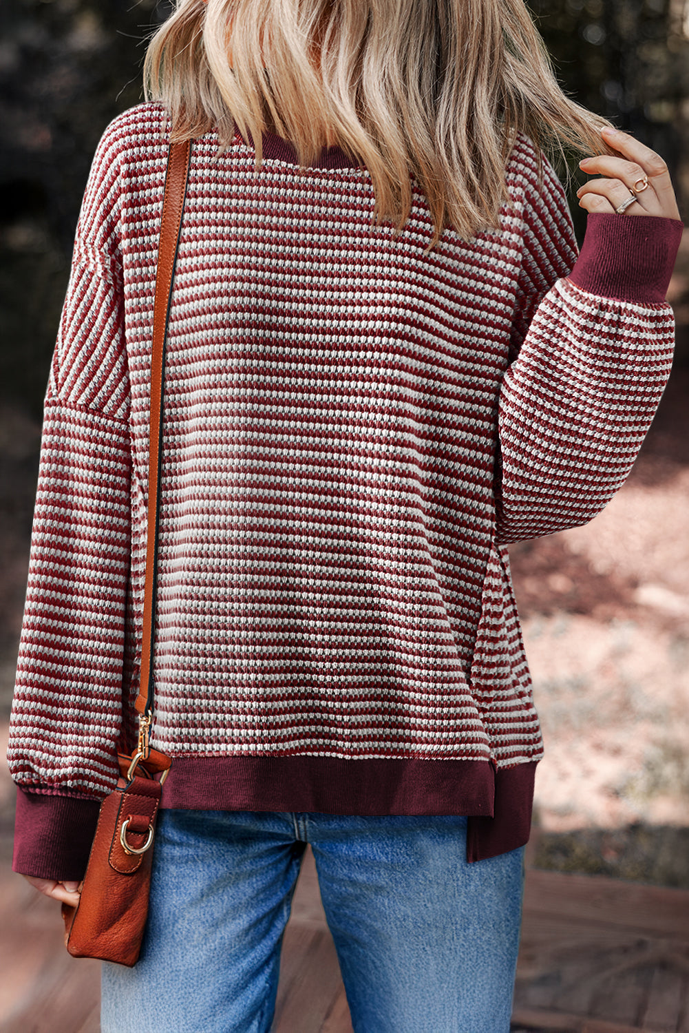 Stripe Ribbed Oversize Top LT