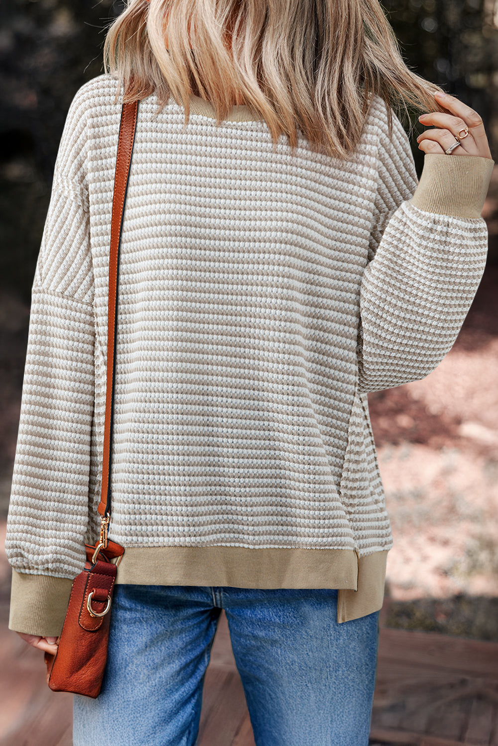 Stripe Ribbed Oversize Top LT