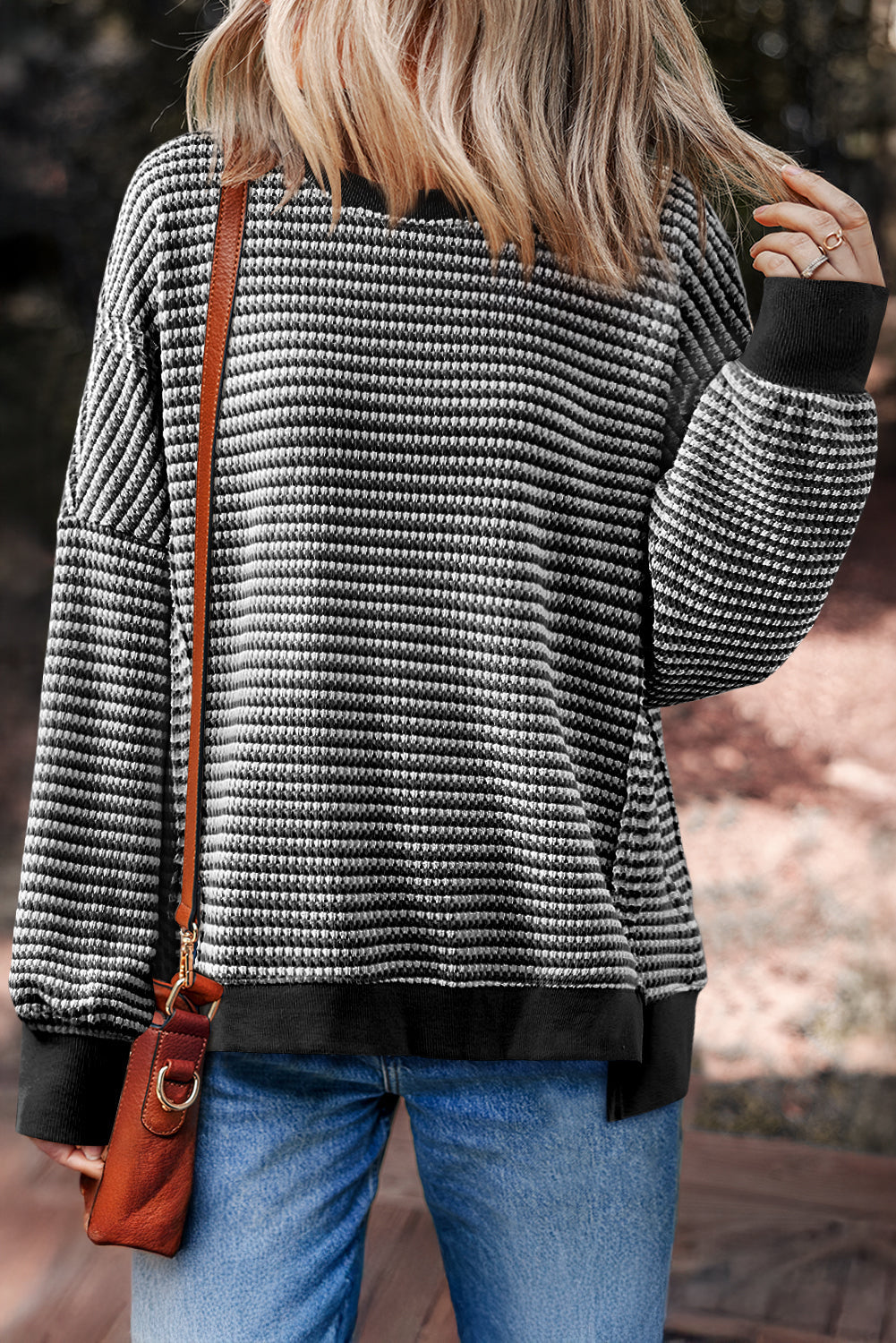 Stripe Ribbed Oversize Top LT