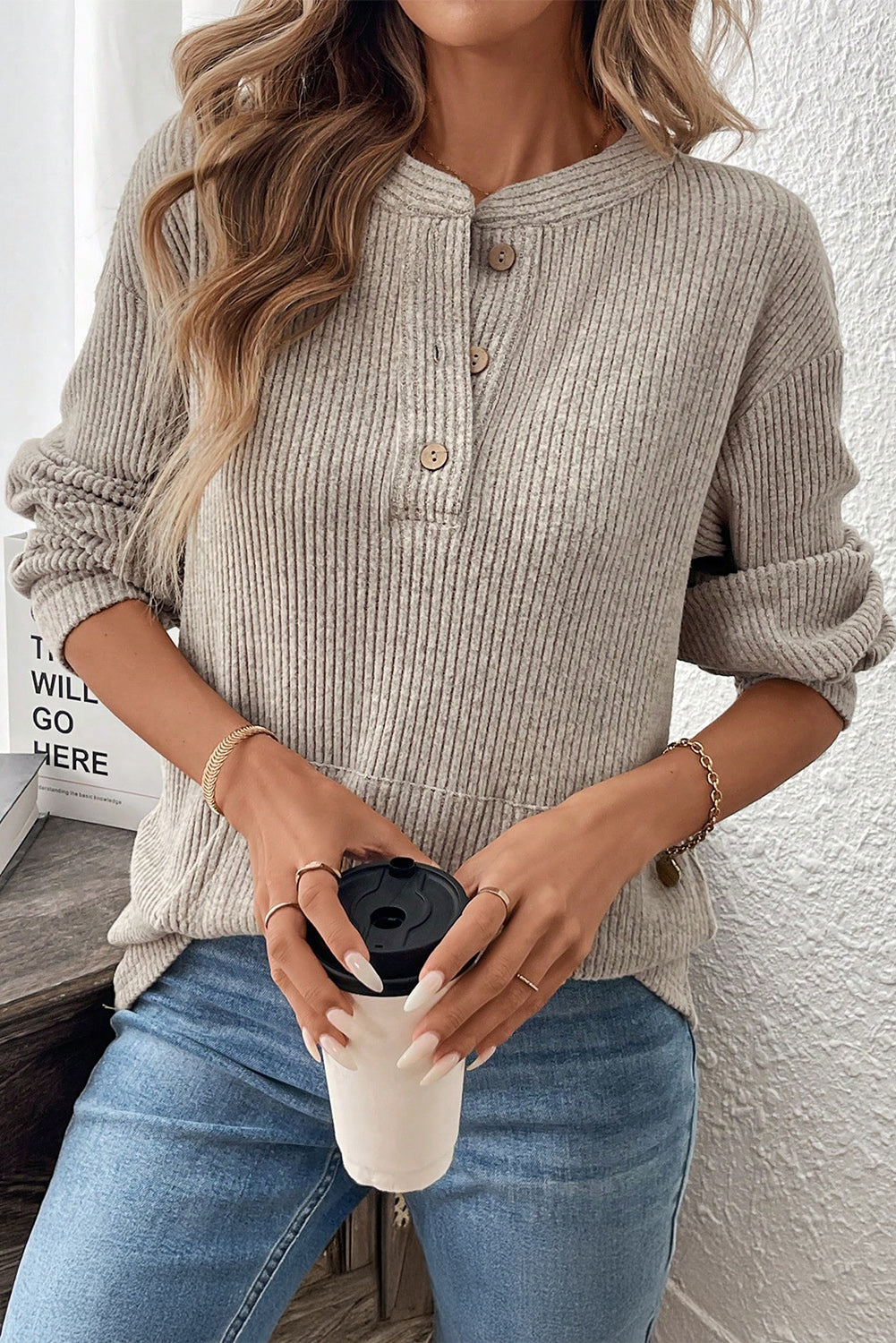 Henley Knit Top LT