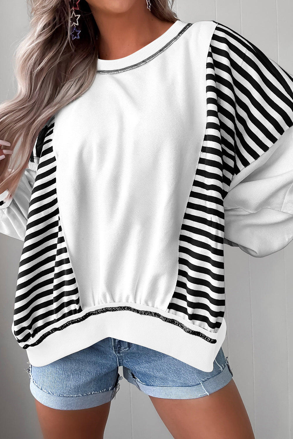 Stripe Oversized Sweatshirt FB