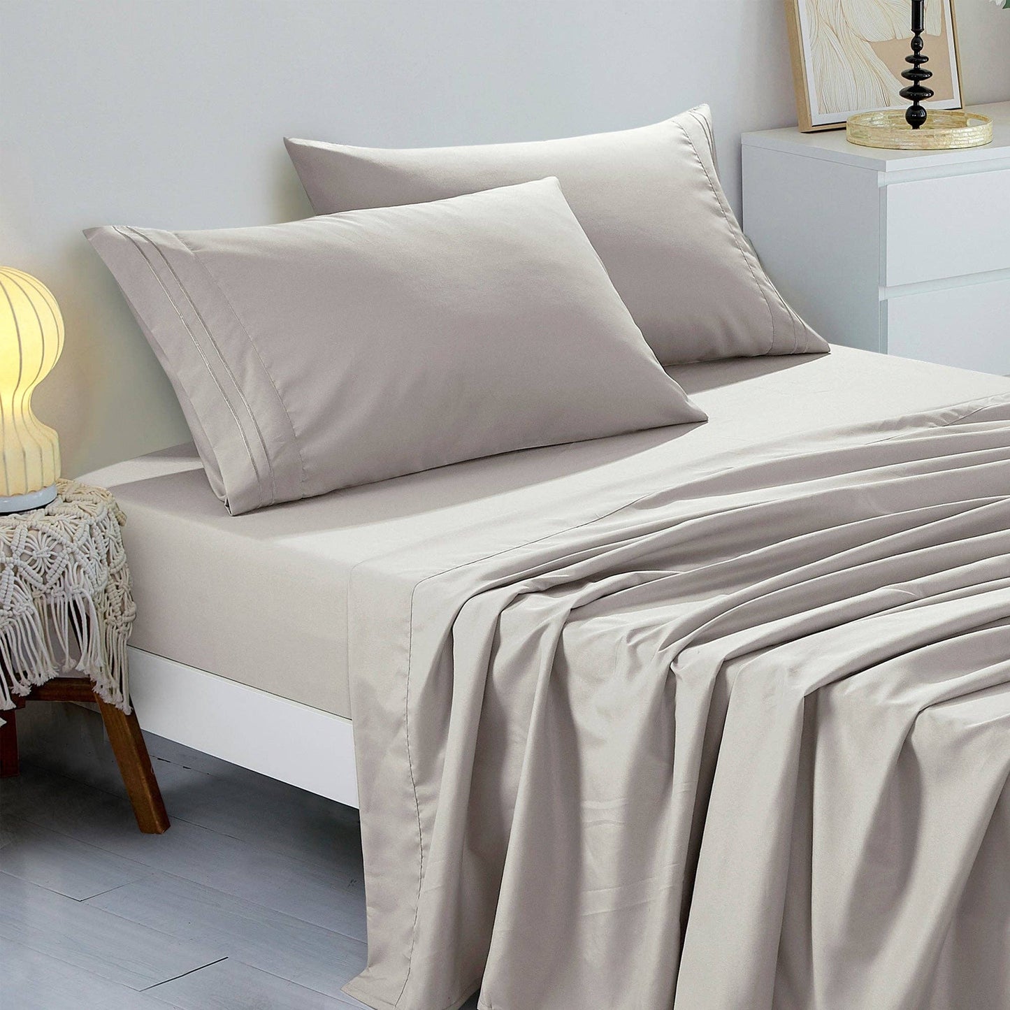 Soft Microfiber Deep Pocket Bed Sheets - 4 Piece Set