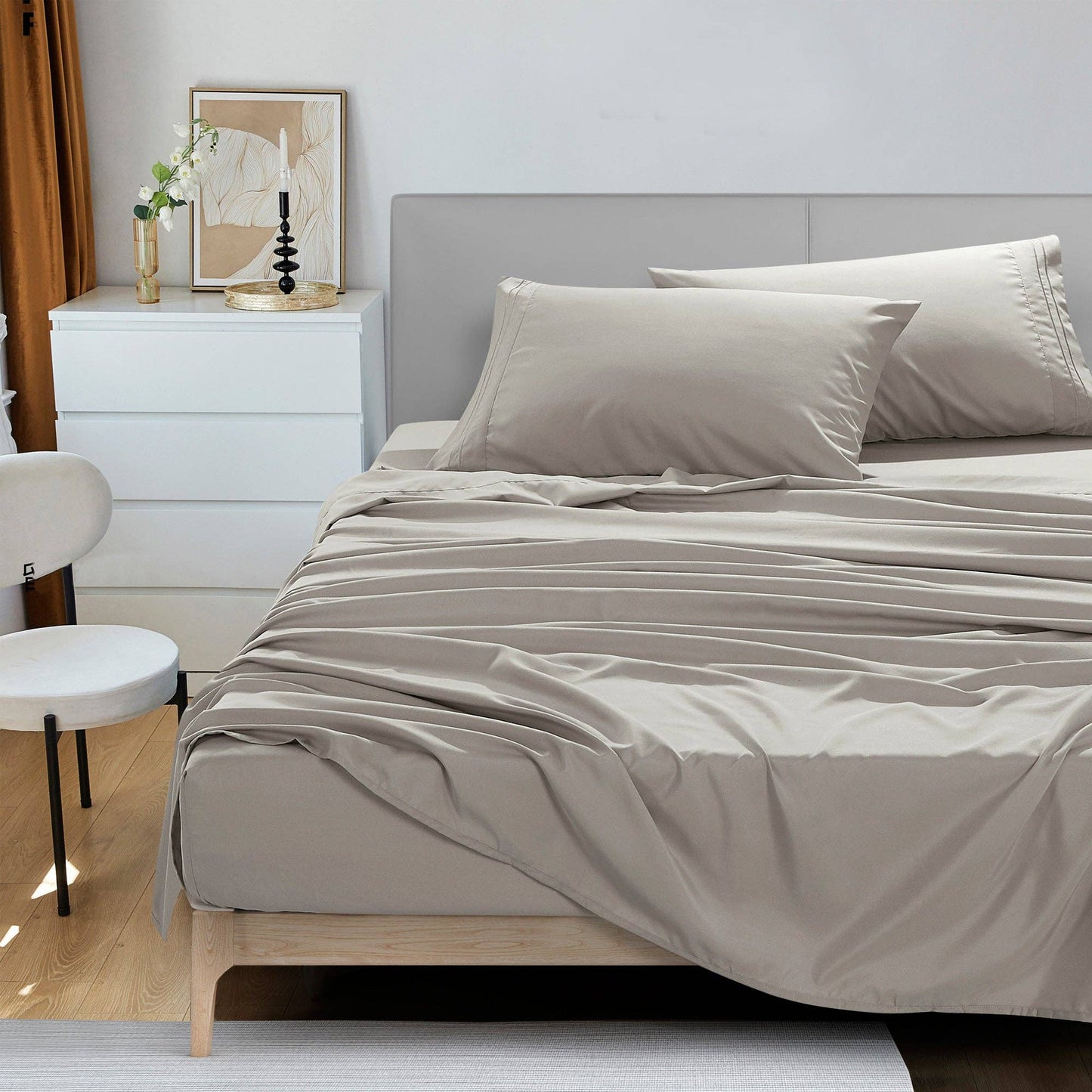 Soft Microfiber Deep Pocket Bed Sheets - 4 Piece Set