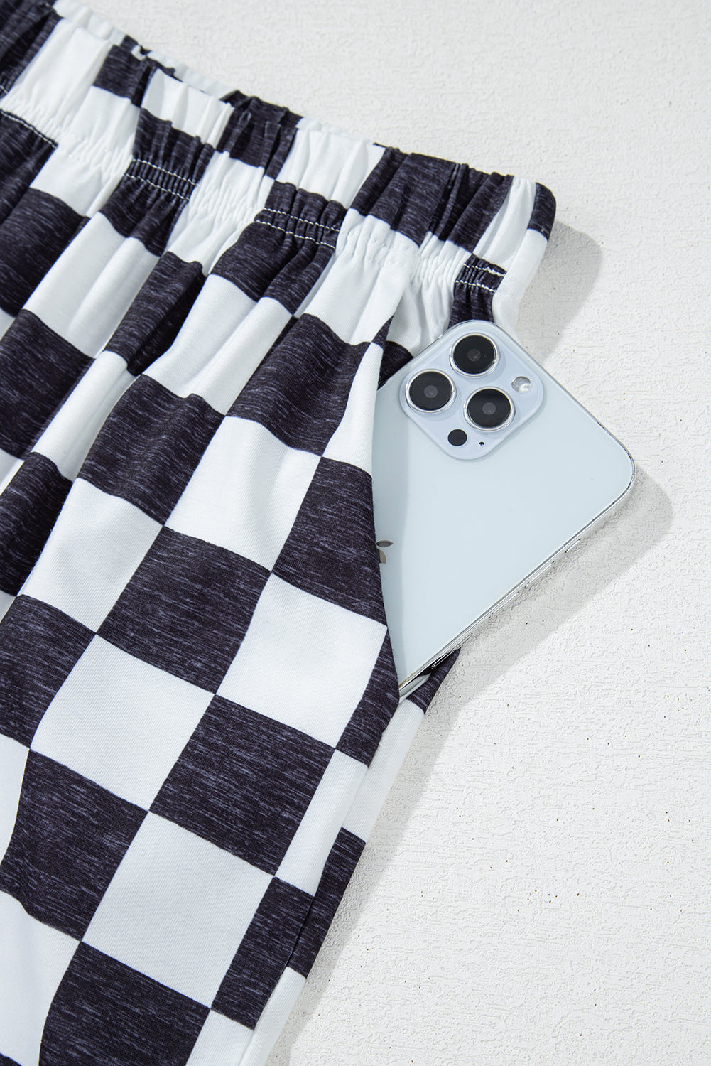 Checkered High Waist Wide Leg Pants