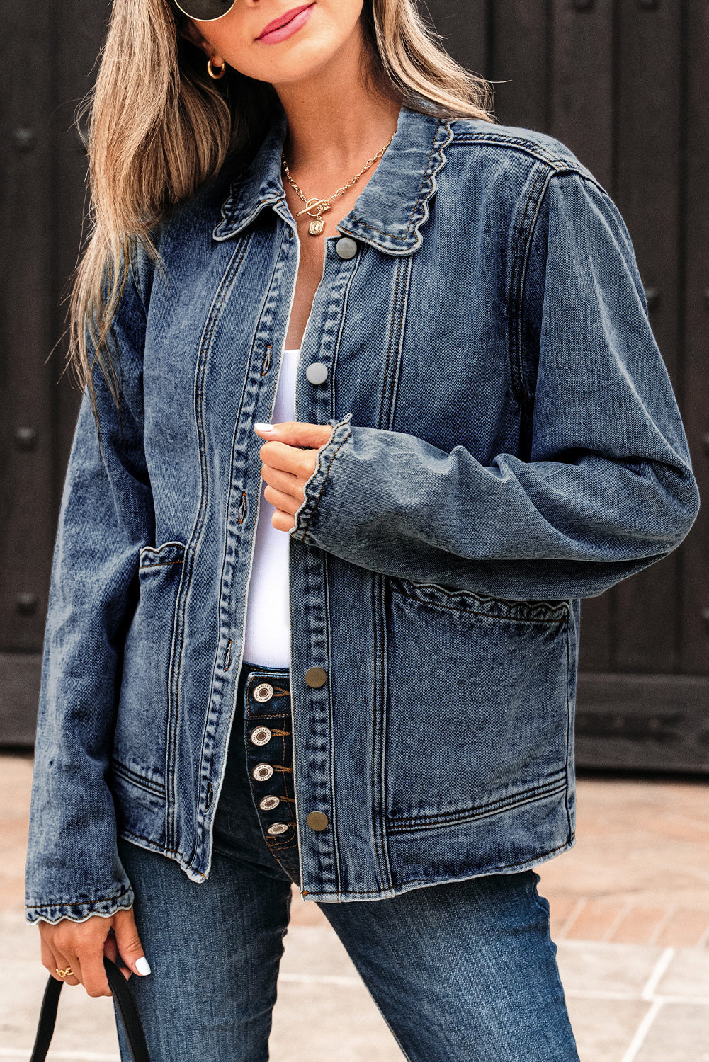 Scallop Pocket Denim Jacket FB