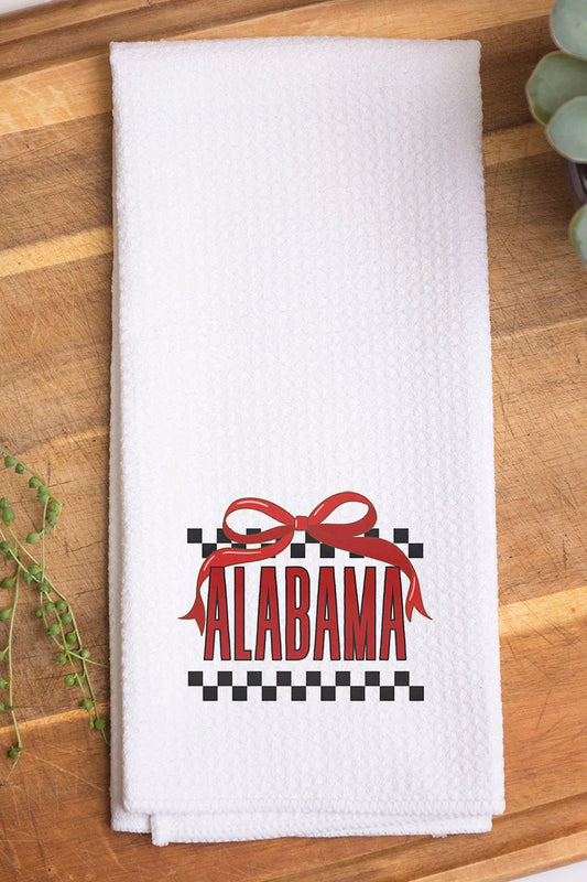 Bow Alabama Check Waffle Kitchen Towel